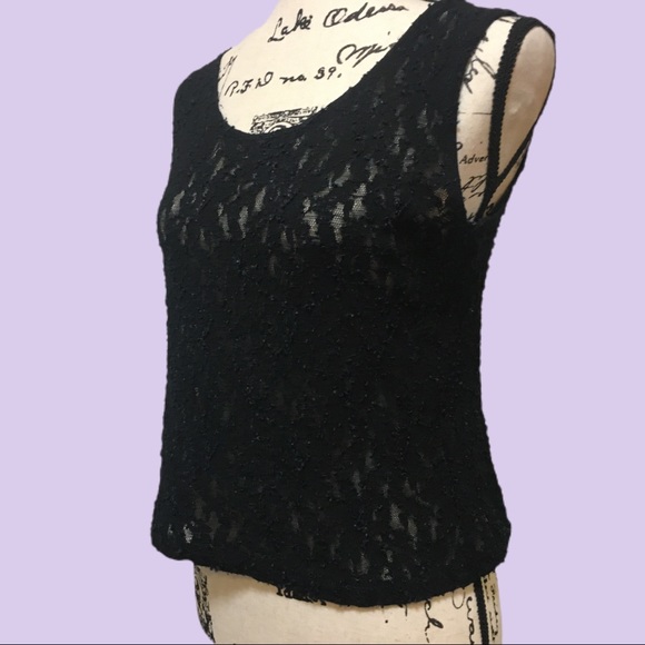 Black lace tank by Worn Out. - Picture 4 of 8